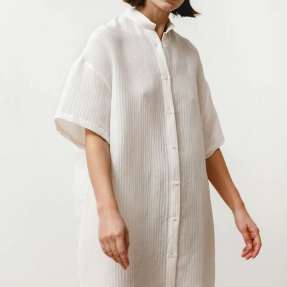 PRIORY Tenn Dress in Light Grey Linen Size S/M - Picture 3 of 9